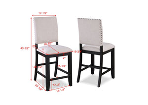 Regent - 5 Piece Counter Dining Room Set - Charcoal Black