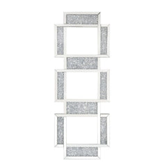 The Noralie three-panel wall mirror offers a smart style in a sophisticated piece. Crafted from quality engineered wood features beveled mirrored trim with faux diamond inlay. Its rectangular frame will work in your entrance, hallway, or living space.<br/