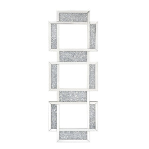 The Noralie three-panel wall mirror offers a smart style in a sophisticated piece. Crafted from quality engineered wood features beveled mirrored trim with faux diamond inlay. Its rectangular frame will work in your entrance, hallway, or living space.<br/