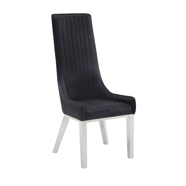 Gianna - Dining Chair (Set of 2) - Black PU & Stainless Steel