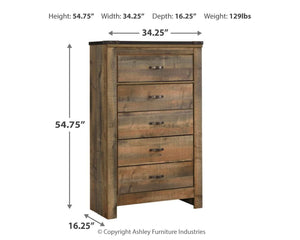  making for a chic look loaded with charm. Five roomy drawers