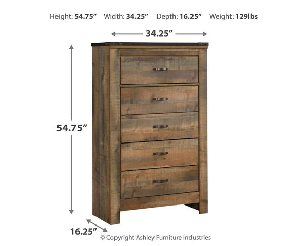  making for a chic look loaded with charm. Five roomy drawers