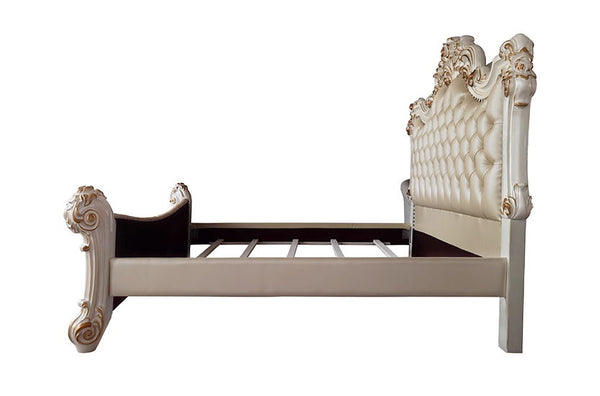 Vendom - California King Bed - PU & Antique Pearl Finish