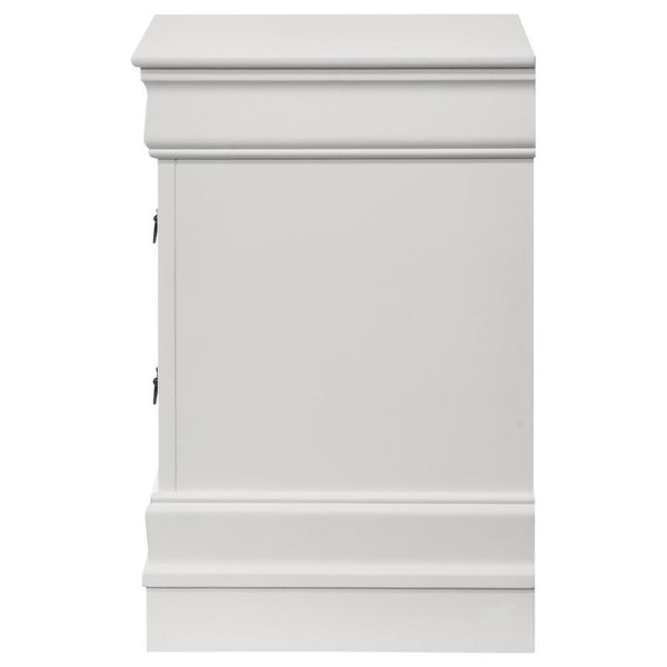 Louis Philippe - 2-Drawer Nightstand Bedside Table - White