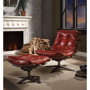 Gandy - Accent Chair - Antique Red Top Grain Leather