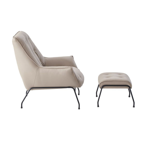 Zusa - Accent Chair & Ottoman - Khaki