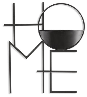 Create an interesting focal point in your indoor or outdoor space with this wall planter. A sculpted metal frame spelling the word -"Home-" houses a single planter to display herbs, succulents, small plants or greenery to complement your existing decor.<b