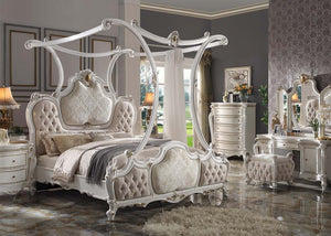Picardy - Eastern King Bed - Fabric & Antique Pearl - 78"