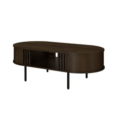 Discover the perfect blend of style and functionality with the Brax Coffee Table/Cocktail Table in Walnut Finish. This sleek and sustainable table is constructed from manufactured wood covered in durable, environmentally friendly decorative laminate. The 