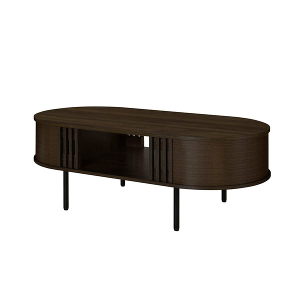 Discover the perfect blend of style and functionality with the Brax Coffee Table/Cocktail Table in Walnut Finish. This sleek and sustainable table is constructed from manufactured wood covered in durable, environmentally friendly decorative laminate. The 