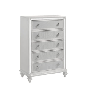 Introducing the Stardust Chest, a captivating piece designed to bring a touch of modern luxury to your bedroom. Crafted with meticulous attention to detail, this chest is constructed from durable manufactured wood, featuring an eco-friendly decorative lam