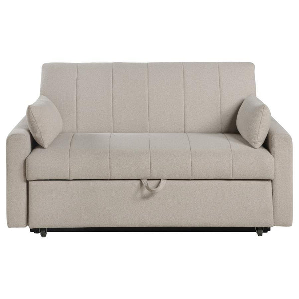 Portland - Boucle Upholstered Sleeper Sofa Bed - Latte