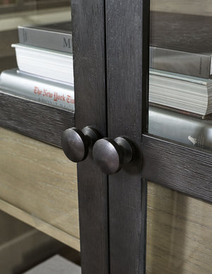 Lenston - Black / Gray - Accent Cabinet with 2 Doors