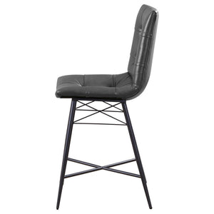 Aiken - Upholstered Tufted Counter Chair (Set of 2) - Charcoal