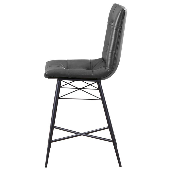Aiken - Upholstered Tufted Counter Chair (Set of 2) - Charcoal