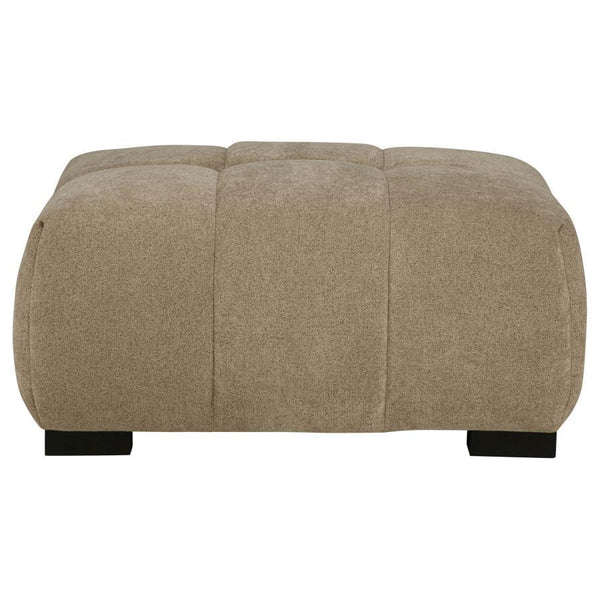  neutral upholstery and subtle grid tufting bring depth and texture to your dÃ©cor