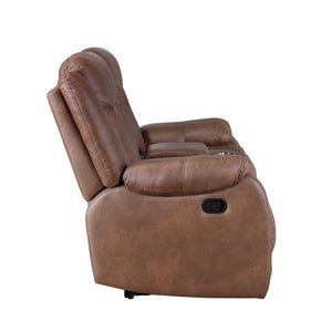 Morello - Console Loveseat With Dual Recliners - Brown