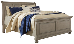 Satisfying your taste for tradition, this queen sleigh bed sports serene sophistication. Forever classic design details like inset panels and bun feet are so easy to love. A burnished light gray finish elevates the look with modern sensibility, so you can