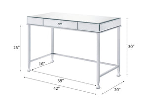 Canine - Writing Desk - Mirrored And Chrome Finish