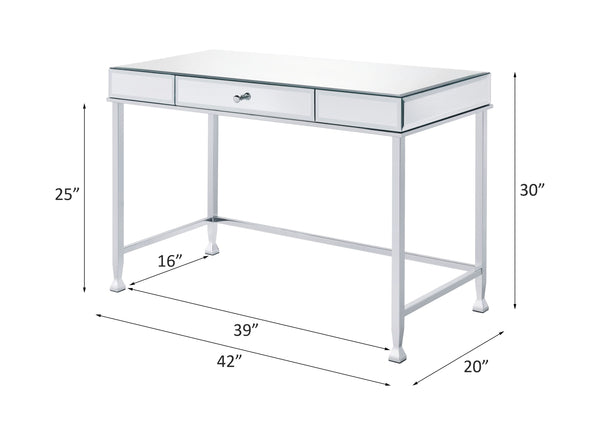 Canine - Writing Desk - Mirrored And Chrome Finish