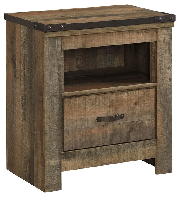 Whether she loves horses or he-'s a cowboy at heart, this nightstand matches their authenticity. Its rustic finish, plank-style details and nailhead trim pay homage to reclaimed barn wood, making for a chic look loaded with charm. An included charging sta