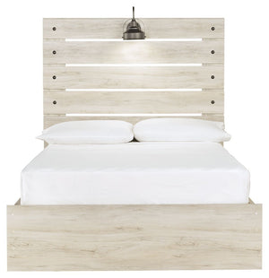 Cambeck - Whitewash - Full Panel Bed with Side Storage Drawers