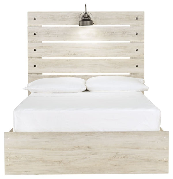 Cambeck - Whitewash - Full Panel Bed with Side Storage Drawers
