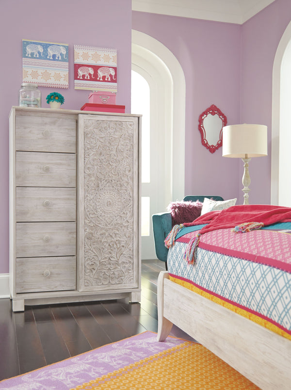 Paxberry - Whitewash - 4 Pc. - Full Panel Bed