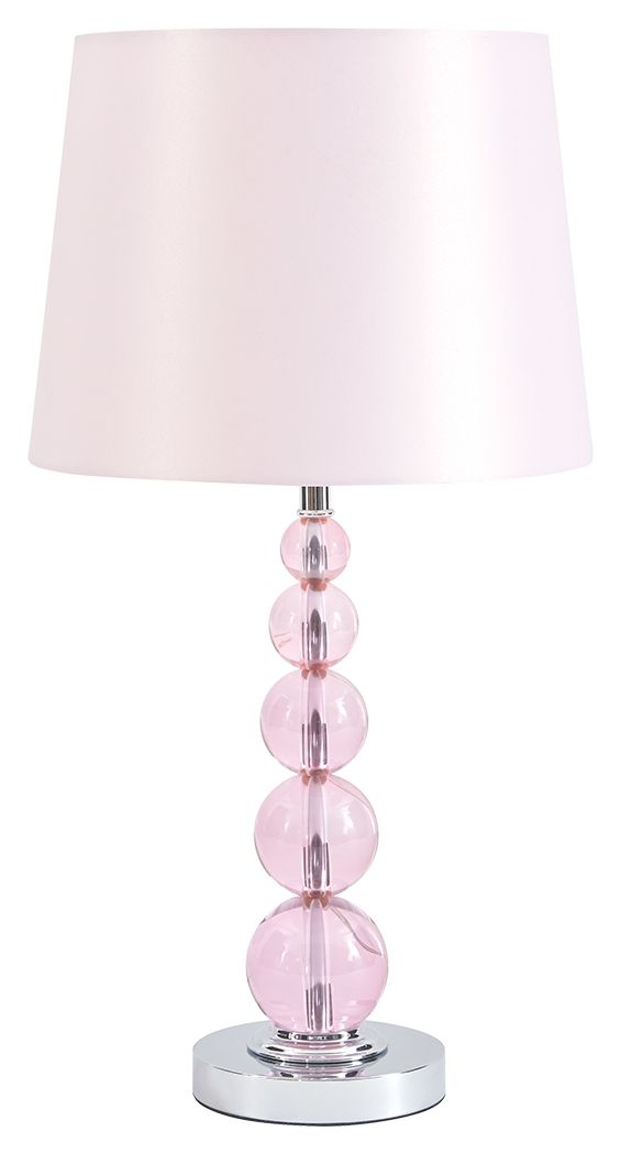 For all the girly girls out there, this table lamp is everything pretty in pink. The crystal detail and fun color will delight and brighten any room.<br><br><b>Additional Dimensions</b><br><ul><li>Shade: 0-"</li><li>Base: 0-"</li><li>Cord length: 92.5-"</