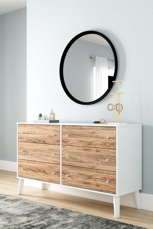  this dresser is a charming addition to your home. It-'s expressive with a two-tone look in a solid matte white finish and a replicated sugarberry wood grain pattern. Ball-bearing glides offer smooth o