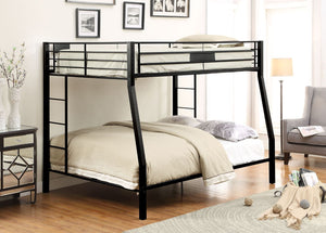 The Limbra contemporary bunk bed collection is an ideal choice for any youth bedroom. Featuring sturdy metal construction in black sand finish, metal slat system included, two built-in side ladders, and full-length guardrails that will keep your child saf