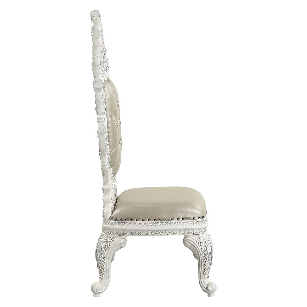 Sophisticated luxury radiates beautifully in the Vanaheim Dining Room Collection. Fabulous floral design with gorgeous details in each piece makes the collection classical and timeless. Antique white finish gives the surface an alluring feel and elegant t