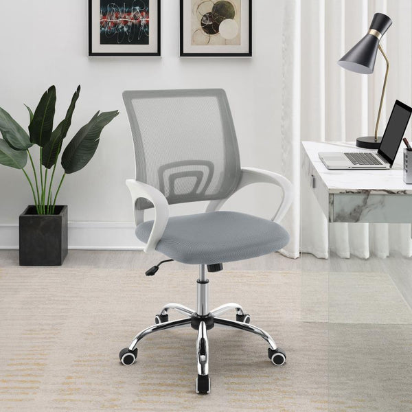  the chair offers comfortable seating for all-day productivity. Suited to home and professional spaces
