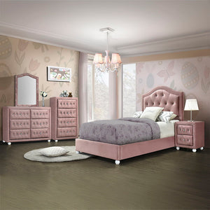 Reggie - Twin Bed - Pink Fabric