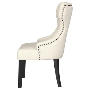 Baney - Fabric Upholstered Dining Side Chair - Beige And Black