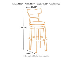 Pinnadel - Light Brown - Tall UPH Swivel Barstool