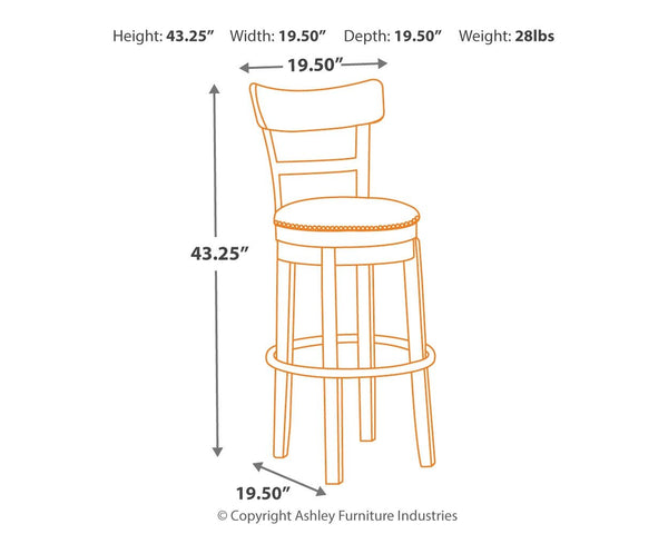 Pinnadel - Light Brown - Tall UPH Swivel Barstool