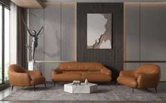 Created to be enjoyed both visually and physically, the Leonia collection is fitting for the modern home. The clean lines and slopped armrests make for a timeless collection. The plush backrest and seat cushions make lounging enjoyable for hours. The meta
