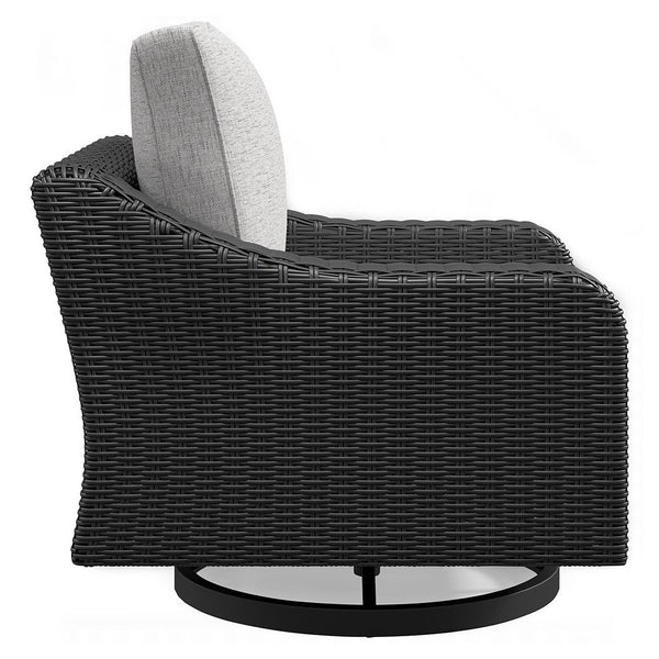 Beachcroft - Black / Light Gray - Swivel Lounge Chair