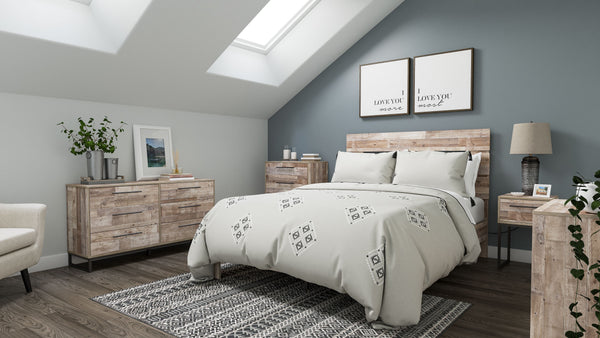 Neilsville - Whitewash - Queen Panel Platform Bed