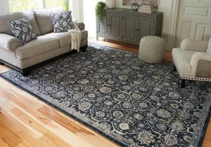 Hilcott - Blue / Cream / Brown - Large Rug
