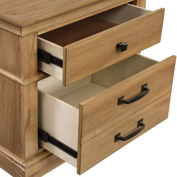  ensuring a strong and stable bedside chest. This collection-'s versatile style showcases a classic