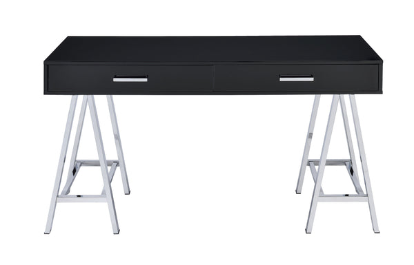  with its high gloss finished top with 2 drawers. It will serve as the perfect place to hold all of your often used supplies. The base is made up of 2 -"sawhorse-" designed legs finished in chrom
