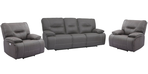 Spartacus - Power Reclining Sofa And 2 Recliners - Haze