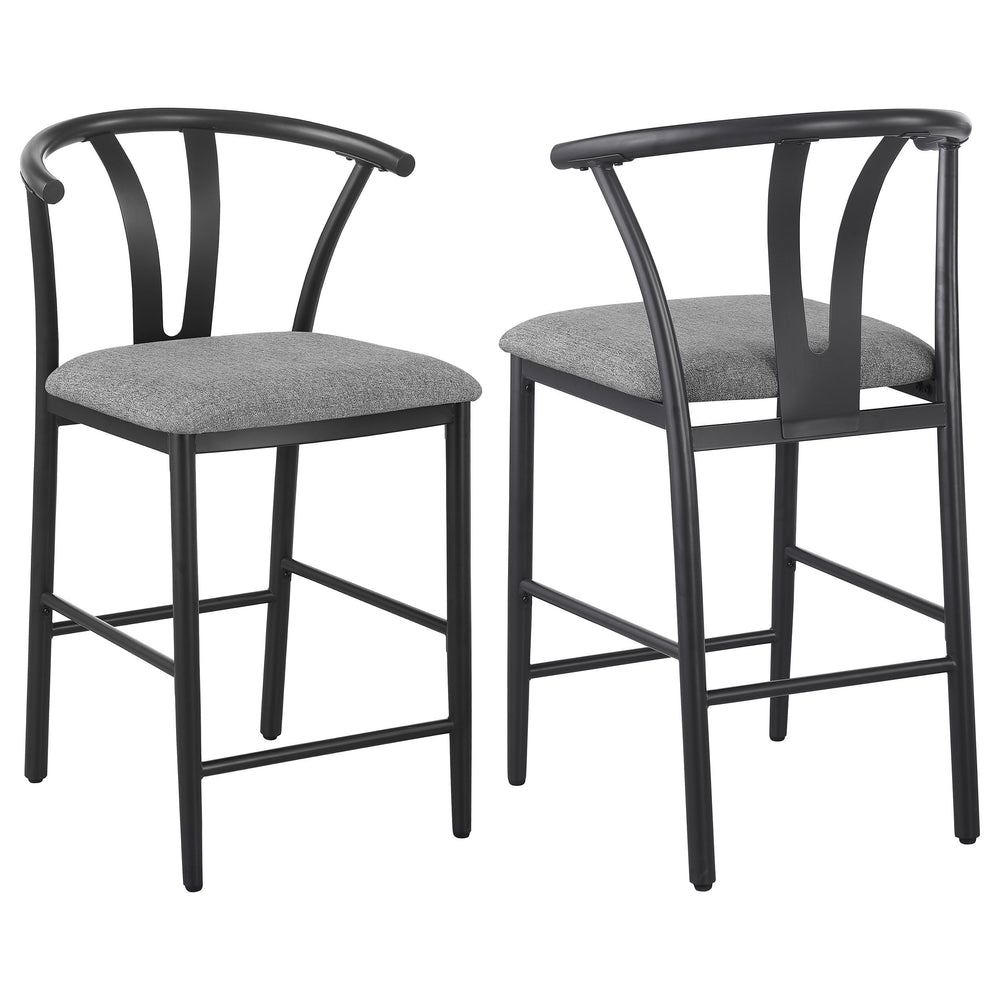 Inspired by Danish design, this counter height wishbone chair brings a touch of modern elegance to your dining or bar area. Its sleek metal frame offers exceptional sturdiness and durability, ensuring long-lasting use while maintaining a minimalist aesthe