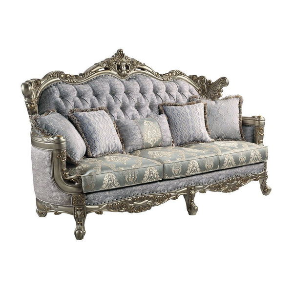 Seat Construction: Pocket Coil Wooden Inner Frame Loose Seat Cushion & Tight Back Cushion Accent Pillows Included Arched Backrest Foam Density: D28 Matching Occasional with Marble Top