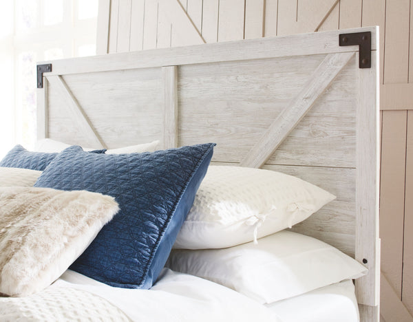 Shawburn - Whitewash - Full Panel Platform Bed