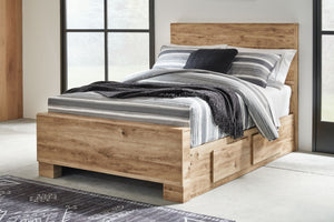  the Hyanna full panel bed with storage brings cozy outdoor vibes to your bedroom. Two storage drawers keep clothes