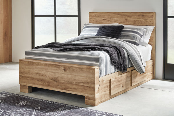  the Hyanna full panel bed with storage brings cozy outdoor vibes to your bedroom. Two storage drawers keep clothes
