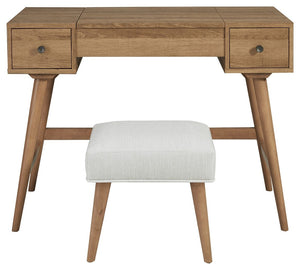 Thadamere - Light Brown - Vanity/UPH Stool (Set of 2)